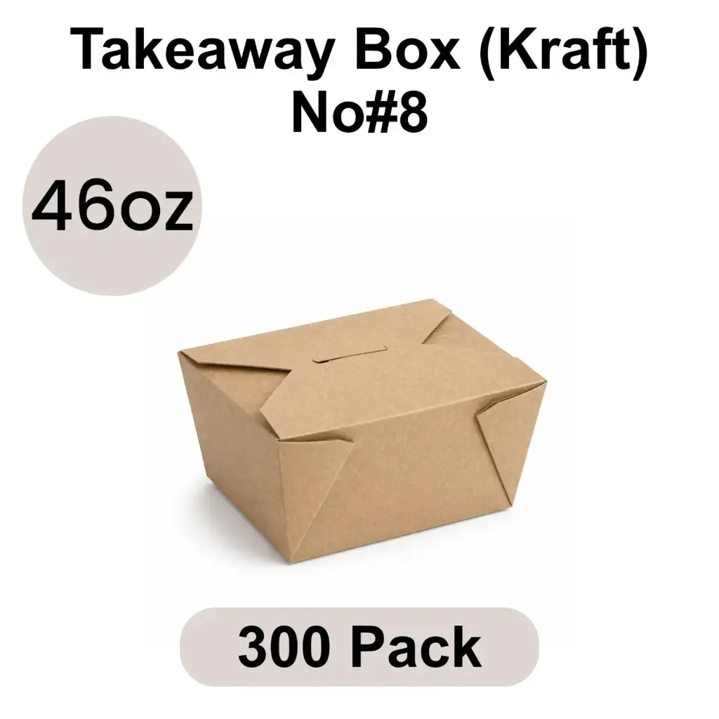 [FB-46-KR] NO#8 46 OZ Food Box Container (1350 ML) (Kraft) [300 per case]