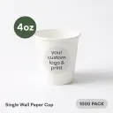 4 OZ Paper Cup Single Wall (120 ML) (Colour) [1000 per case]  Printed Disposable