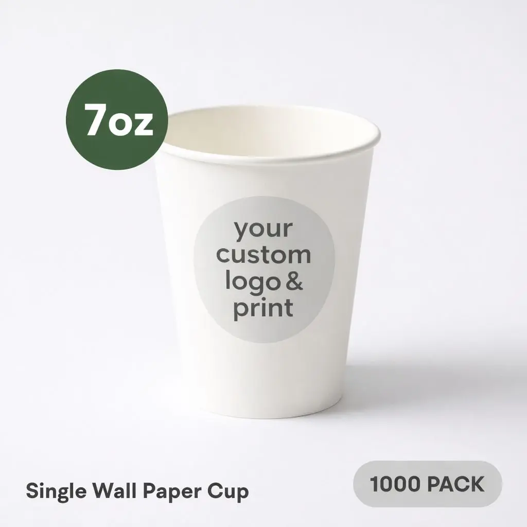 7 OZ Paper Cup Single Wall (210 ML) (Colour) [1000 per case] Printed Disposable