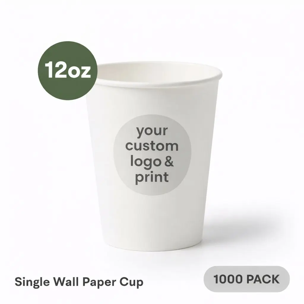 [SP-12-PR] 12 OZ Paper Cup Single Wall (360 ML) (Colour) [1000 per case] Printed Disposable