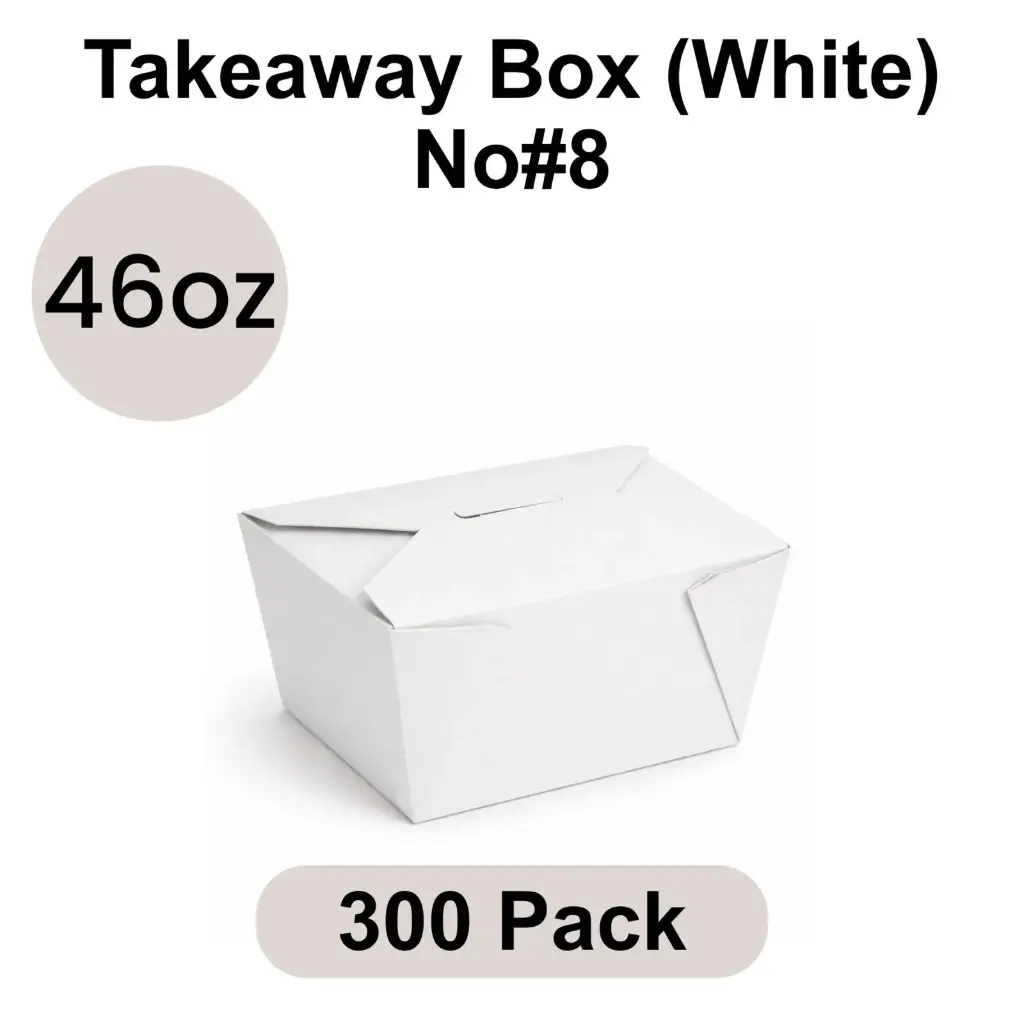 [FB-46-WH] NO#8 46 OZ Food Box Container (1350 ML) (White) [300 per case]  