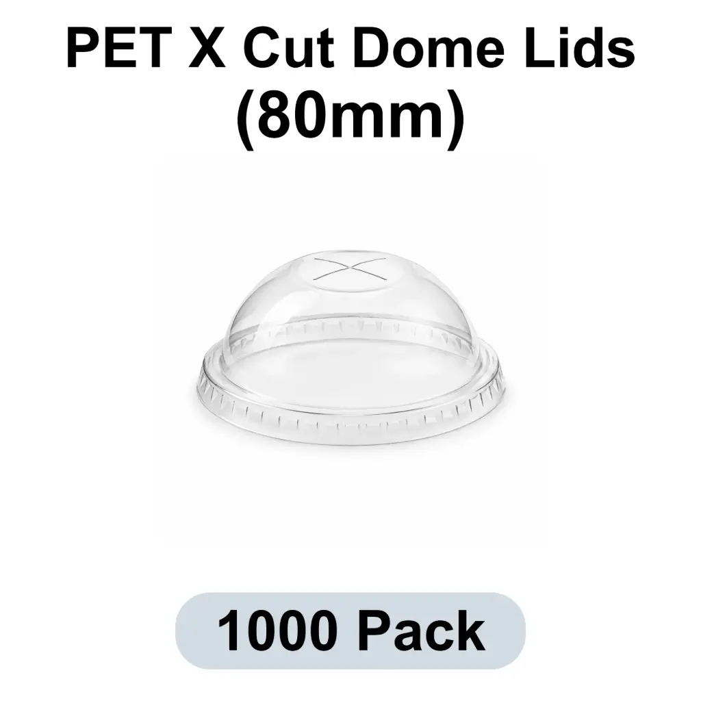 80mm X-cut Dome Lid Clear 1000pk