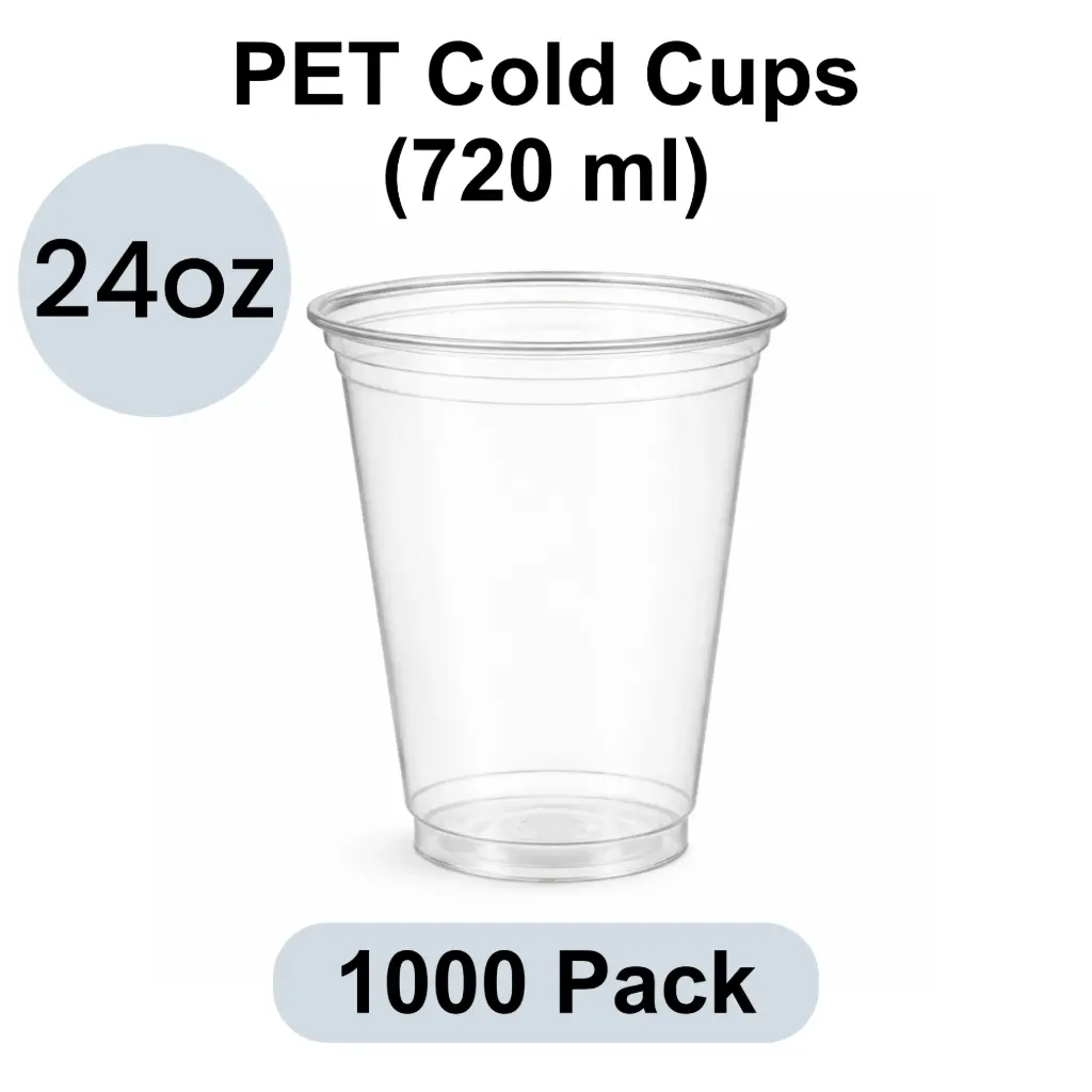 [PG-98-24] 98mm PET Cold Cup 24oz (720ml) Clear 1000pk