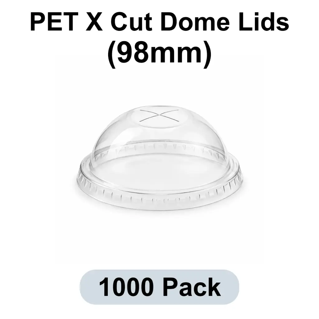 98mm X-cut Dome Lid Clear 1000pk