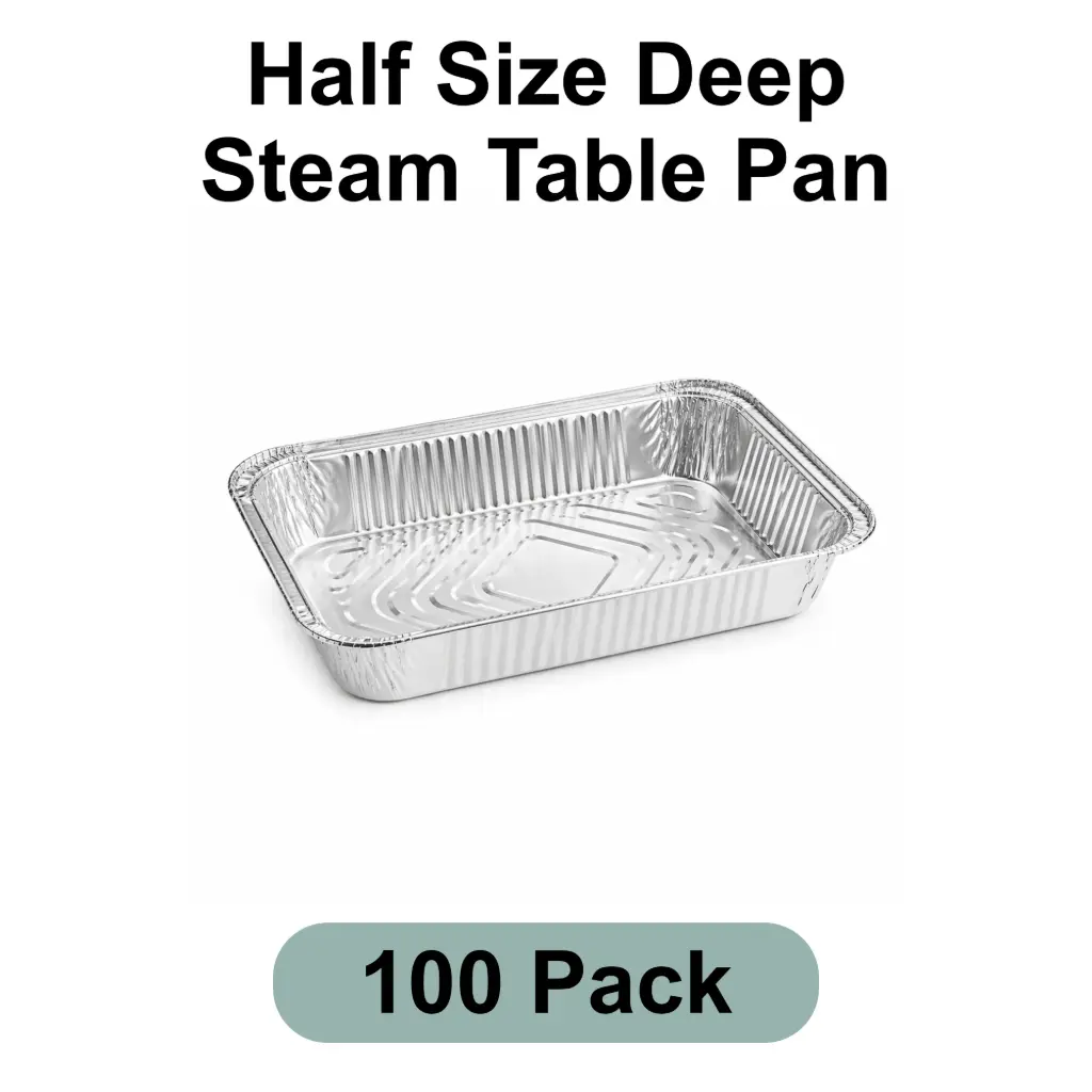 Half Size Deep Steam Table Pan Aluminum Foil 100pk