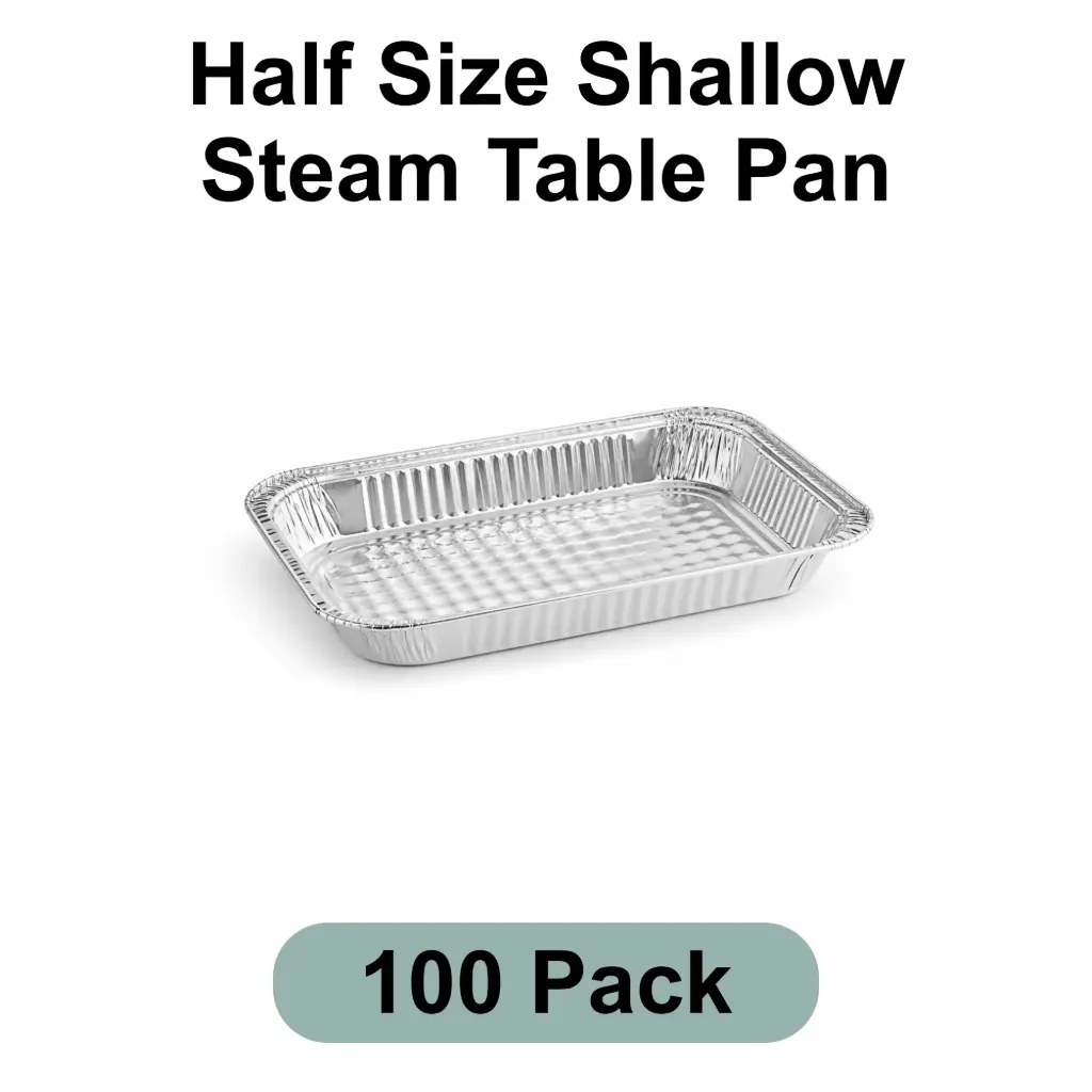 [AF-100-1] Half Size Shallow Steam Table Pan Aluminum Foil 100pk