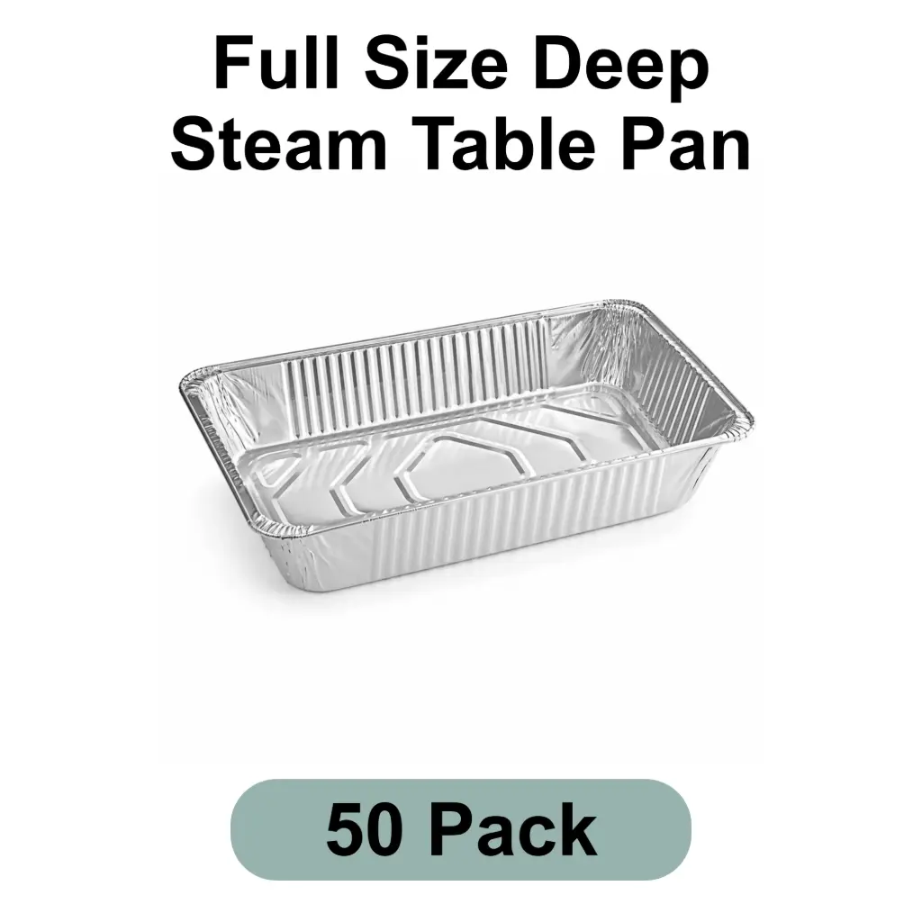 Full Size Deep Steam Table Pan Aluminum Foil 50pk
