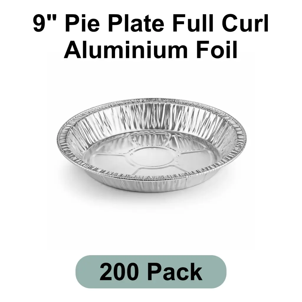[AF-009-2] 9" Pie Plate Full Curl Aluminum Foil 200pk