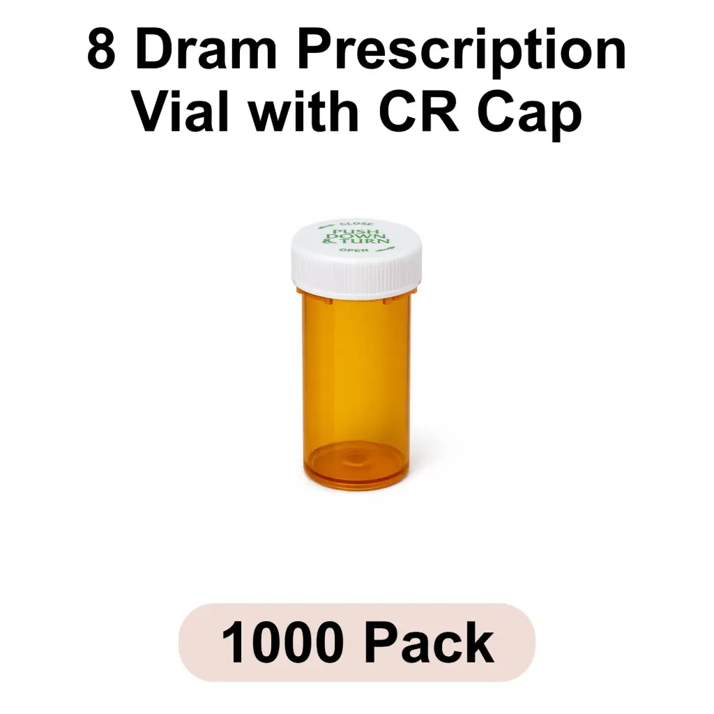 [VL-00-CL] 8 Dram Prescription Vial with CR Cap 1000pk