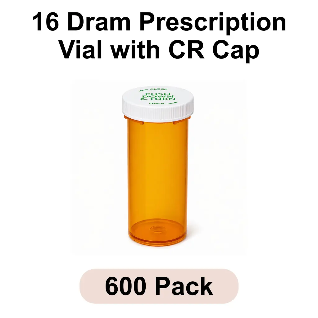[VL-00-CL-3] 16 Dram Prescription Vial with CR Cap 600pk