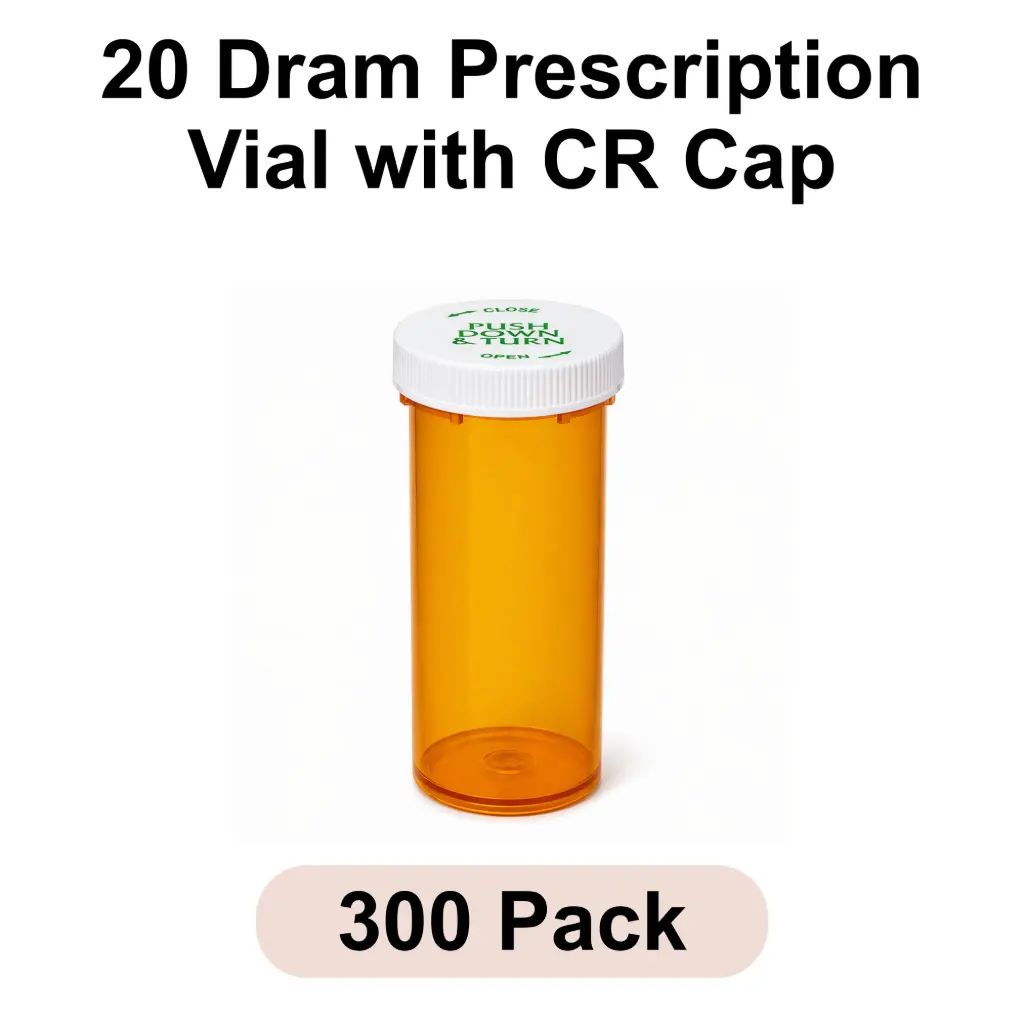 [VL-00-CL-4] 20 Dram Prescription Vial with CR Cap 300pk