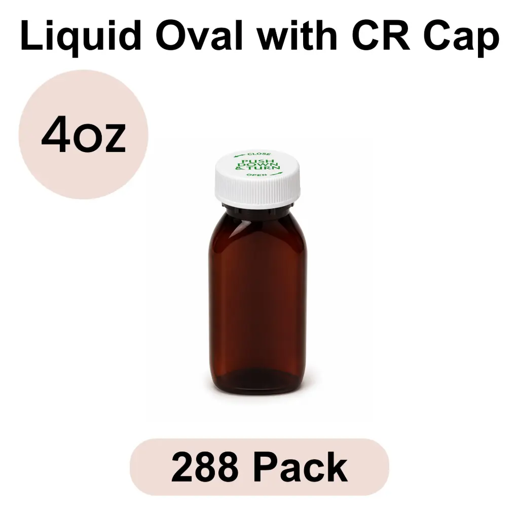 [OV-04-CL] 4oz Liquid Oval with CR Cap 288pk