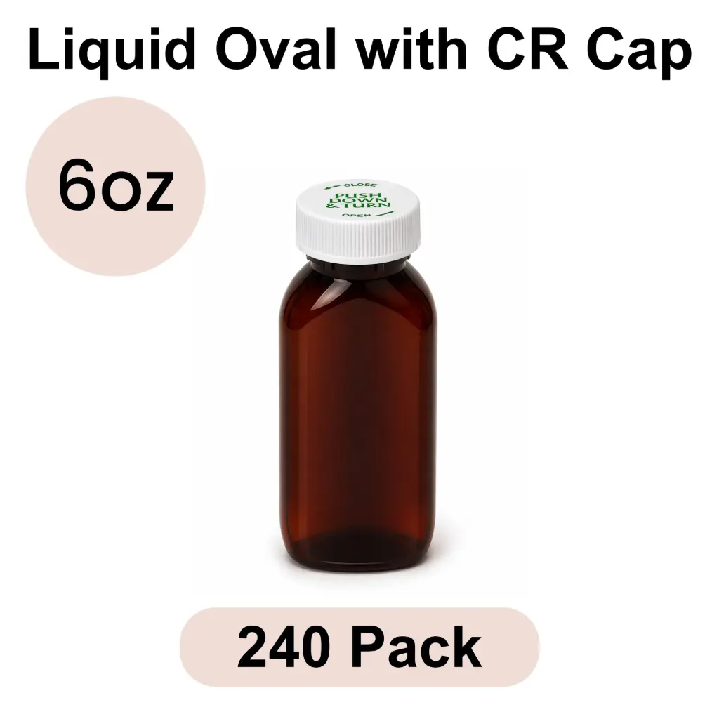 [OV-06-CL] 6oz Liquid Oval with CR Cap 240pk