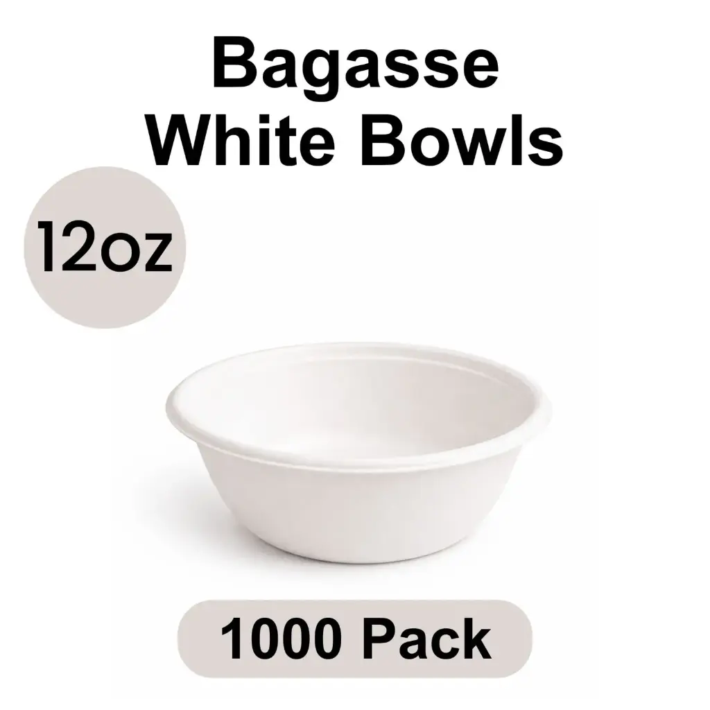 [BB-12-WH] 12 Oz Bowl White (360 ml) [1000 pack] Bagasse